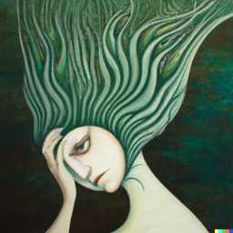 a representation of anxiety, painting by Amanda Sage generated by DALL·E 2